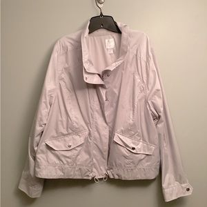 Lane Bryant LIVI silver lightweight zip up  jacket. Functional pockets. Size 24.